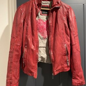 Mauritius Women’s Red Leather Jacket